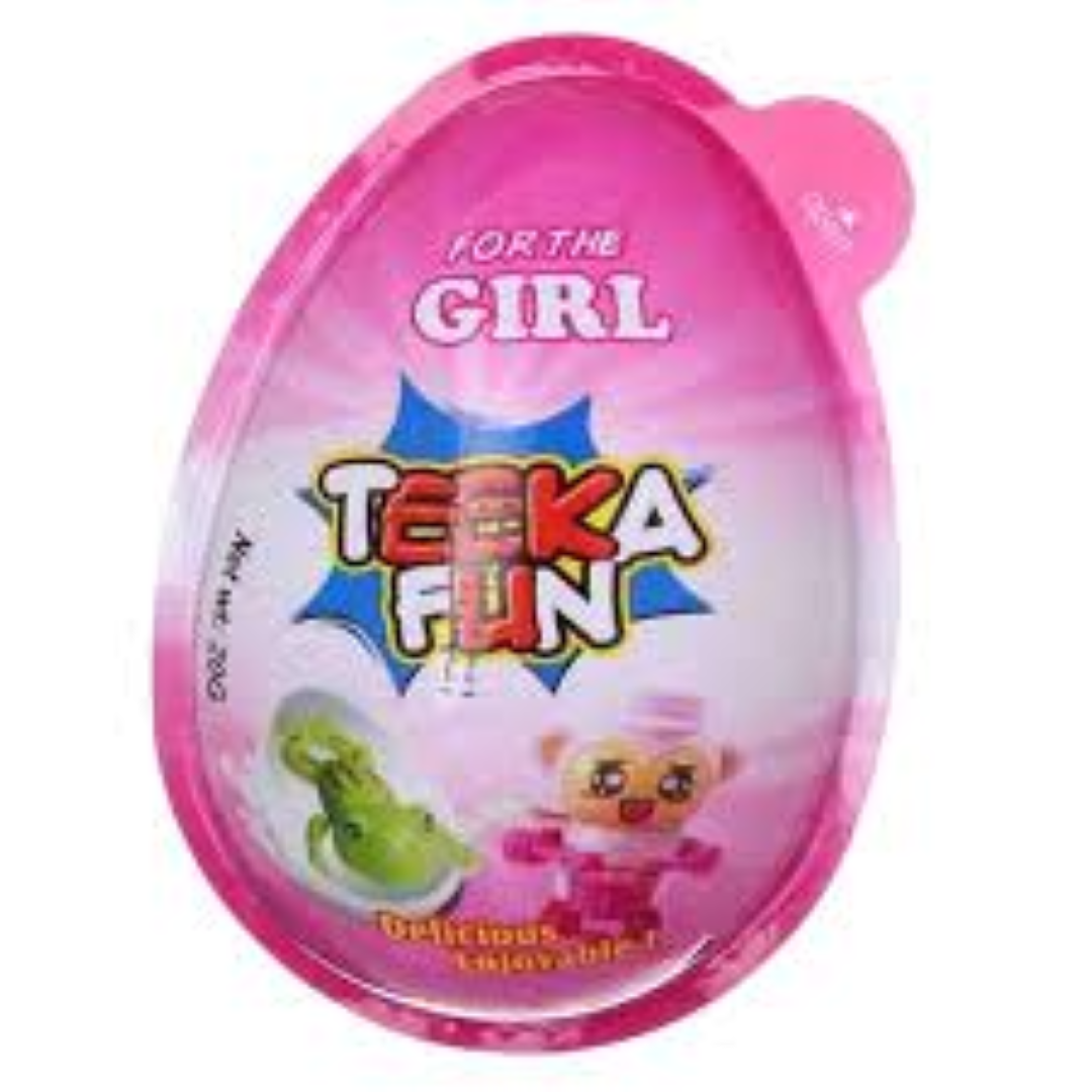 TEEKA FUN SMALL CHOCOLATE EGG GIRL 15G